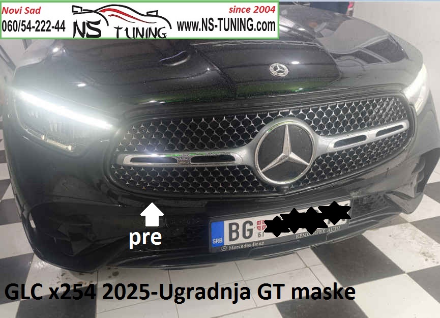 maska gt mercedes glc x254 2025 2026 ugradnja novi sad ns tuning silver crna hrom